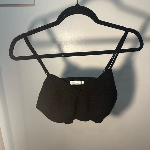 OAK + FORT Tops - Oak+Fort Cropped Black Tank Top